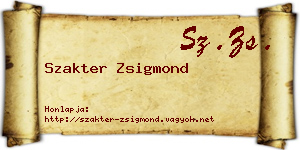 Szakter Zsigmond névjegykártya